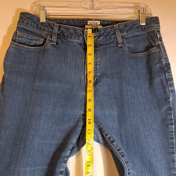 LL Bean Straight Leg Jeans Women's Size 12 Reg Blue‎ Classic Fit - Picture 6 of 10